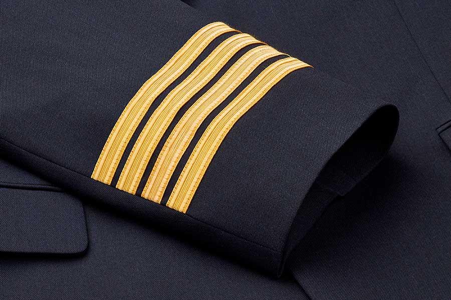 Pilot ranking stripes on jacket