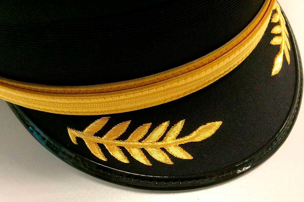 Embroidery on pilot cap