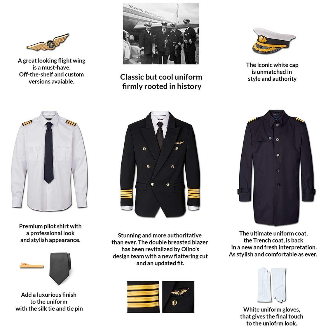 Redesigned pilot uniform collection