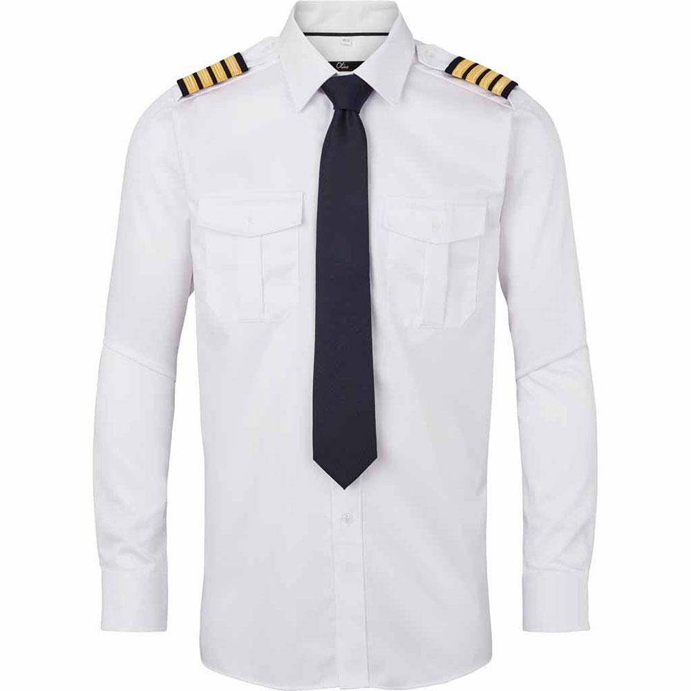 Showing rank on the pilot uniform shirt with epaulettes
