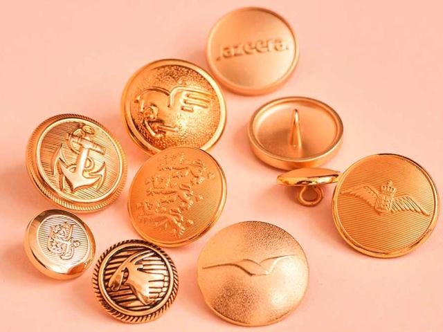 Golden colored logo buttons