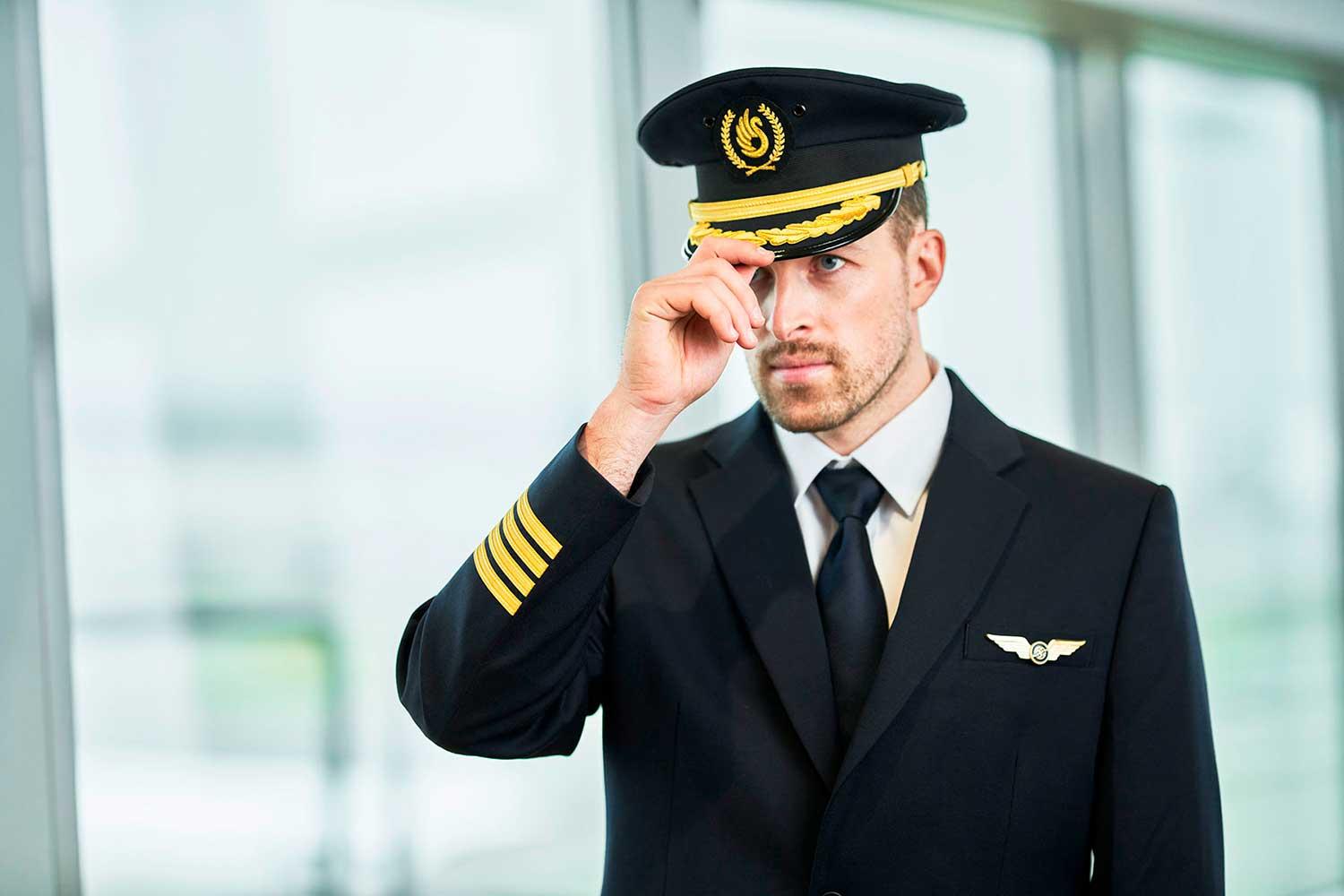 Pilot with cap
