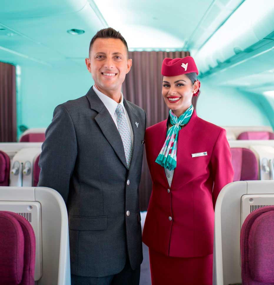 Cabin crew uniforms with personal alteration for Air Italy