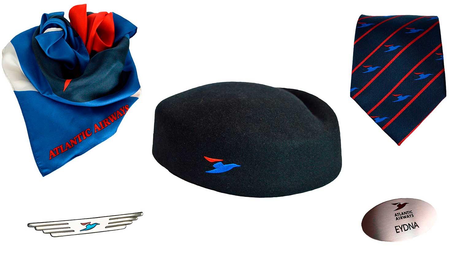 Airline uniform accessories with incorporated logo for Atlantic Airways