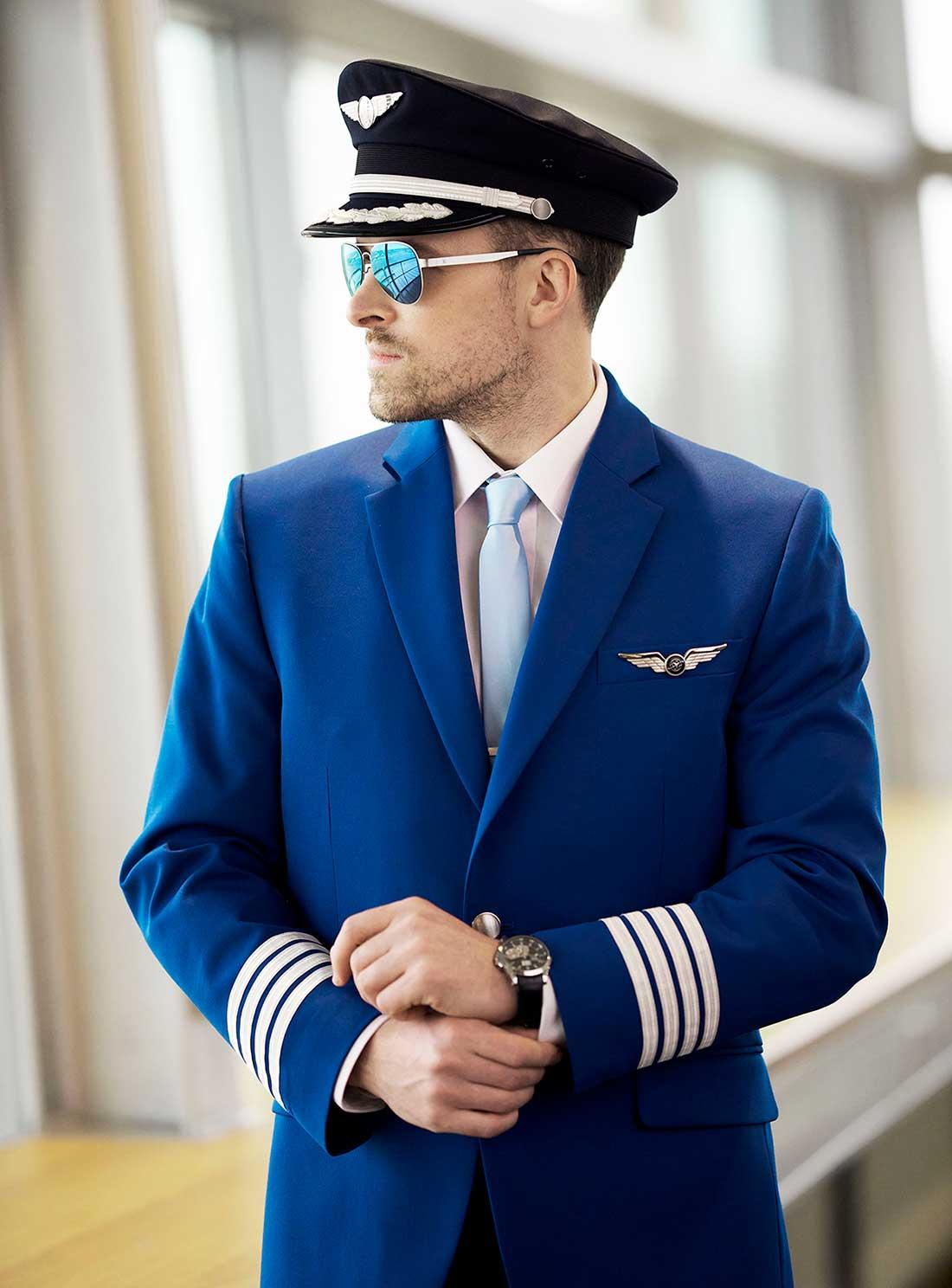 Fresh fashion blue airline uniform made by Olino