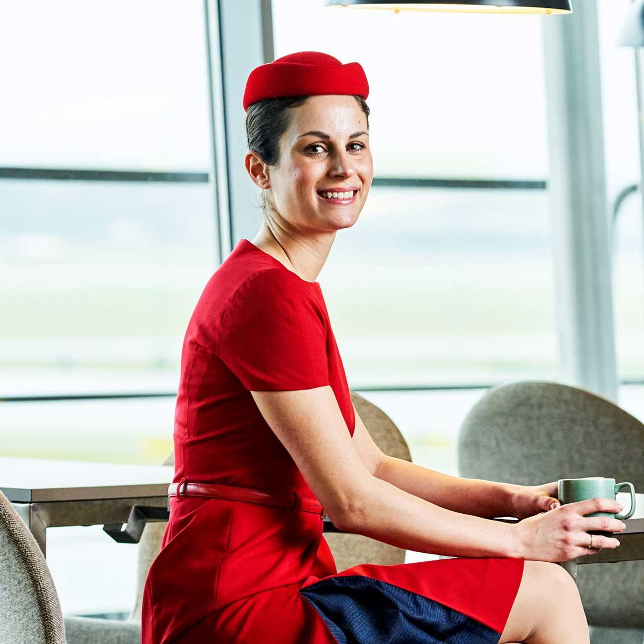 Red Cabin crew hat