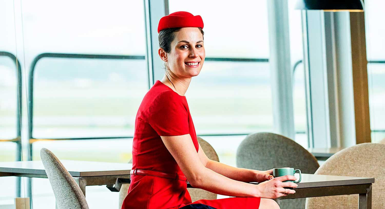 Red Cabin crew hat