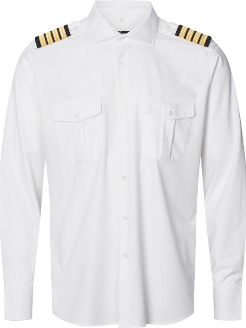 White Hampton Male Pilot Shirt L/S