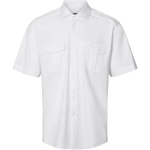 White Hampton Male Pilot Shirt S/S
