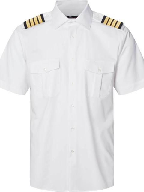 White Houston Male Pilot Shirt S/S